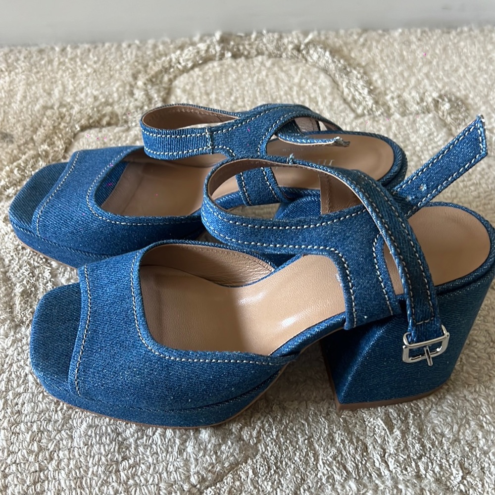 Minelli denim chunk heel